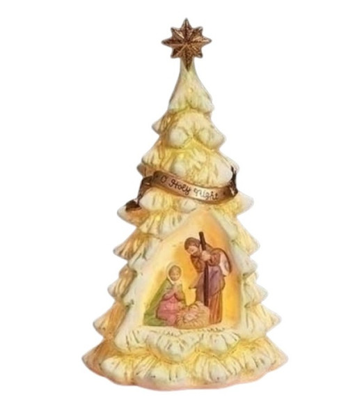 Illuminated Christmas Tree with Nativity Scene, 8