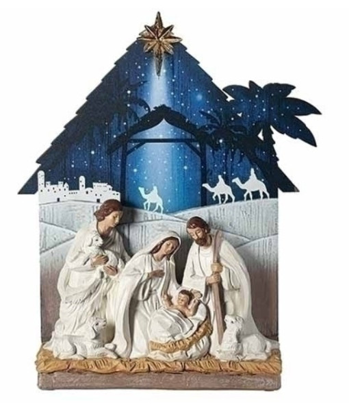 Nativity Scene with Night Sky background, 13