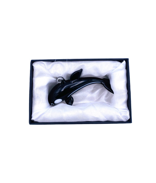 Glass Orca Whale Ornament
