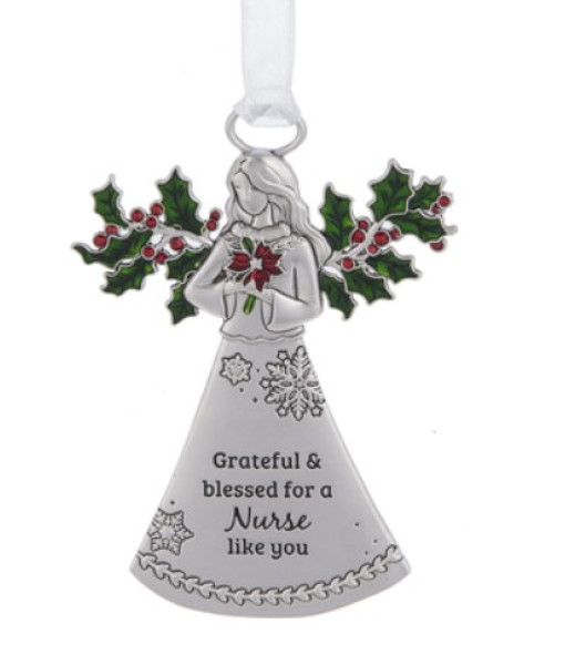 Angel ornament in zinc, Nurse, Gratitude