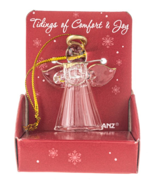 Ange avec harpe, décoration en acrylique transparent