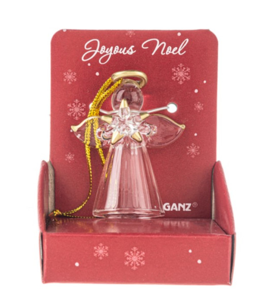 Ange avec une étoile dorée, décoration en acrylique transparent