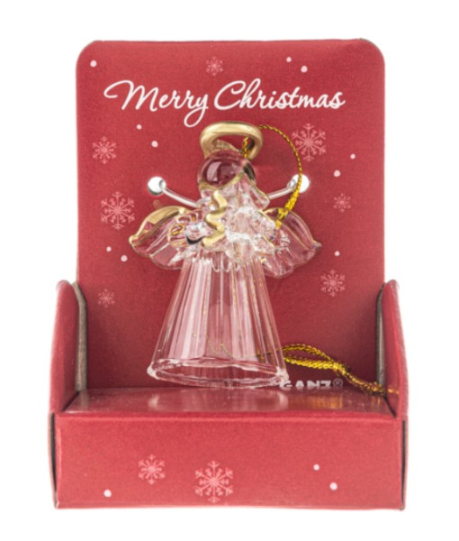 Ange avec un sapin de Noël, décoration en acrylique transparent