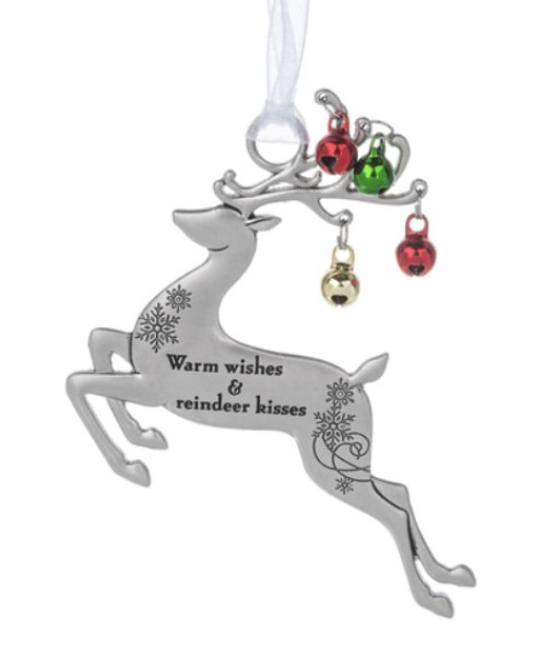 Zinc Reindeer ornament, with message