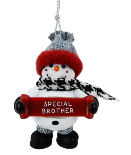 Snowman with banner, message, 