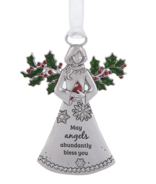 Zinc angel ornament with 
