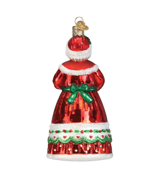 Mrs. Claus Glass Ornament, teapot and cup in hand