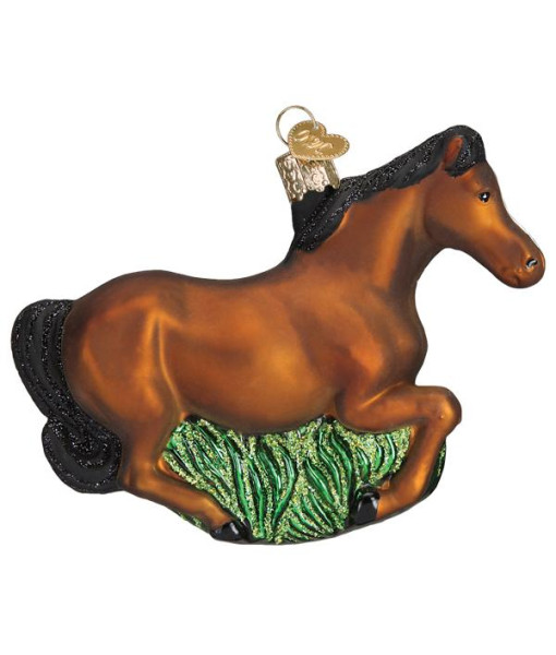 Glass Ornament, Brown Mustang