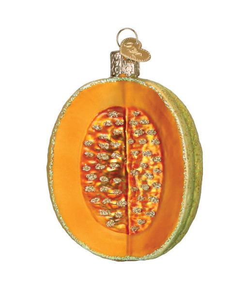 Cantaloupe Glass Ornament