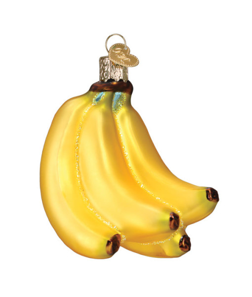 Bunch Of Bananas Glass Ornament