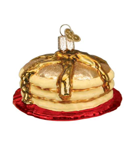 Short Stack Pancakes Glass Ornament