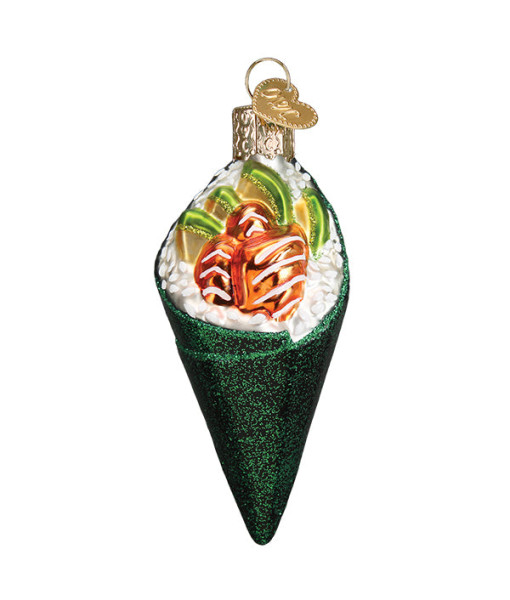 Sushi Hand Roll Glass Ornament