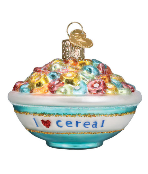 Bowl Of Cereal Glass Ornament