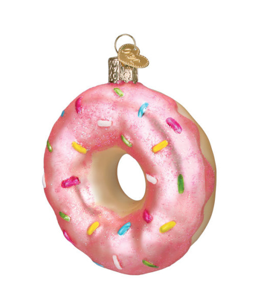 Pink Donut Glass Ornament