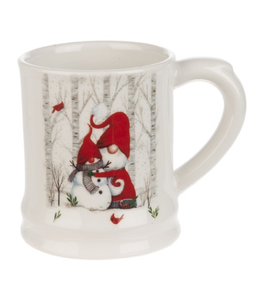 Ceramic Mug, Gnome and Snowman Hugging