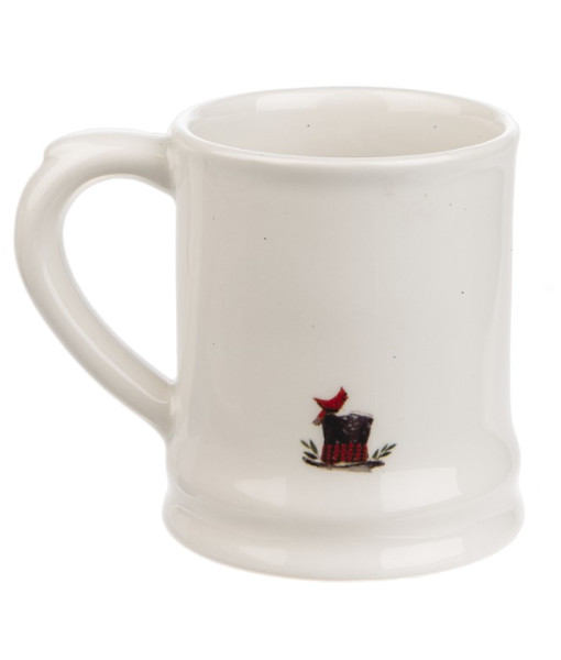 Ceramic Mug, Snowman in forest with Cardinals