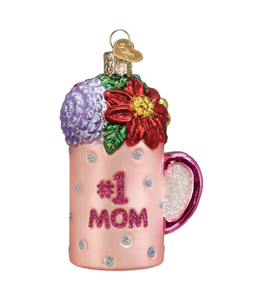 Best Mom Mug Glass Ornament