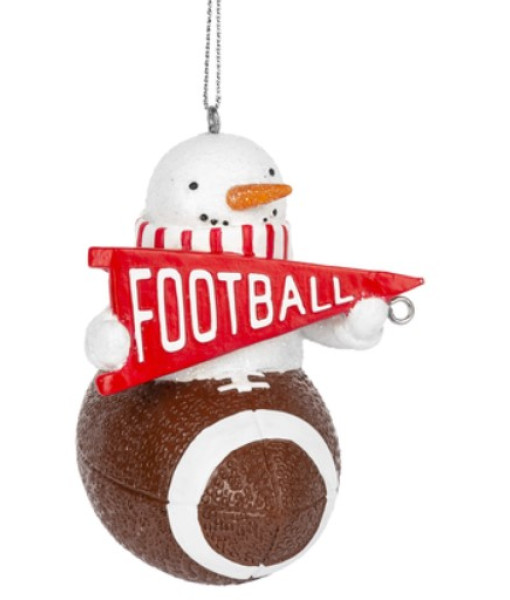 Ornament, resin, Snowman Football