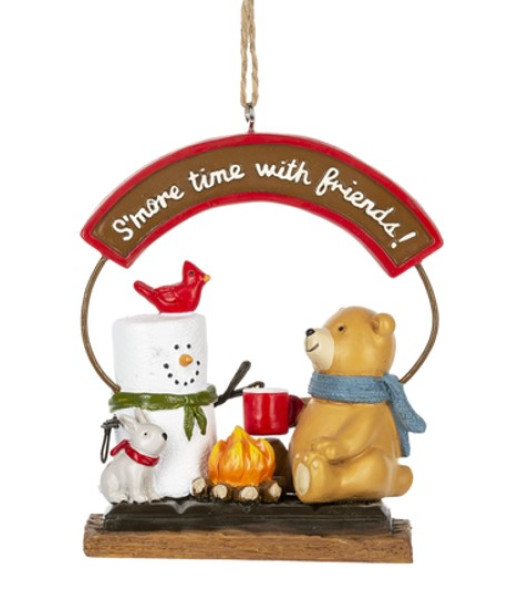 Ornament, S'mores, campfire s'more, with forest friends