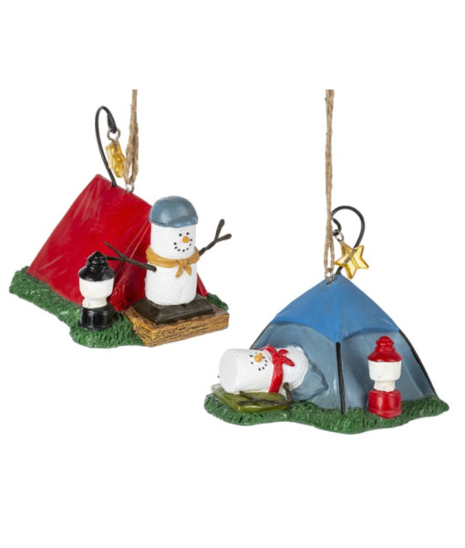Ornament, S'mores,  Blue tent camper