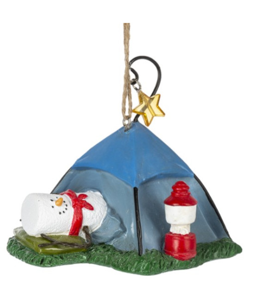 Ornament, S'mores,  Blue tent camper