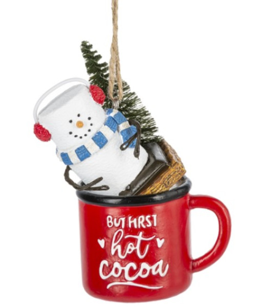 Ornament, S'mores,  S'more in a red mug (But First, Hot Cocoa)