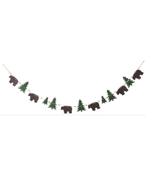 Garland, 5 ft long, featuring bears and pine trees