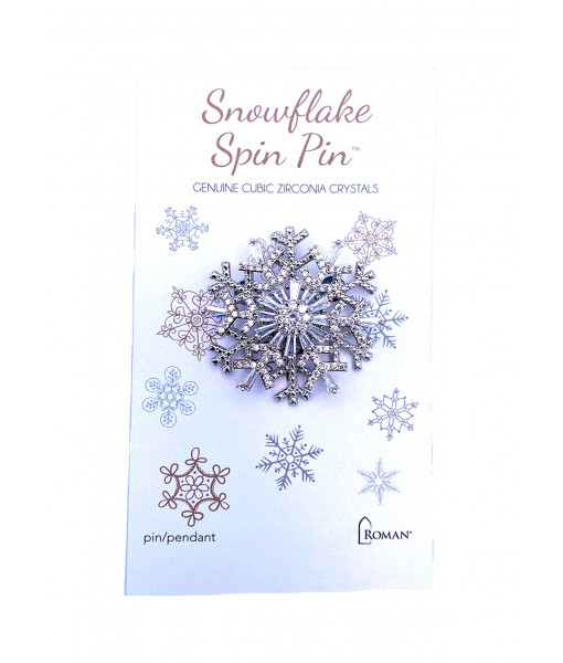 Snowflake Spin Pin Clear