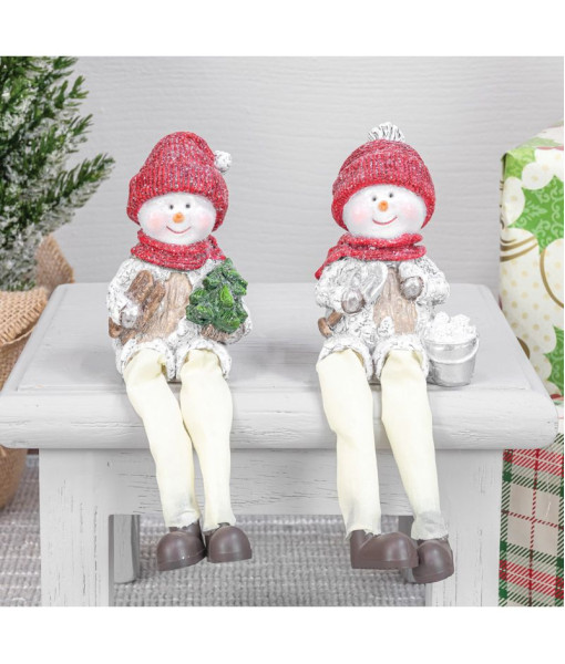 Snowman with Dangling Legs, Shelf Ornament