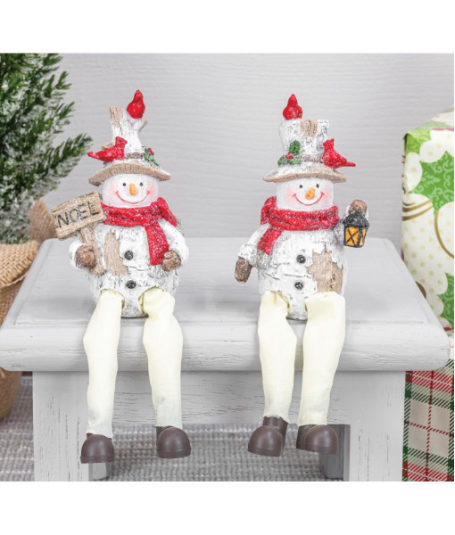 Snowman with Dangling Legs, Shelf Ornament