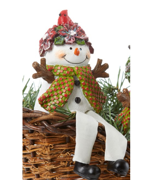 Shelf Ornament, Sitting Snowman, 7.4