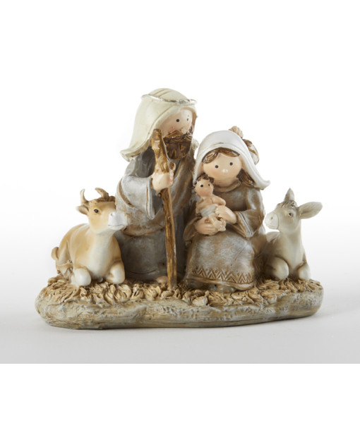 Rustic Nativity Scene figurine, 3.5