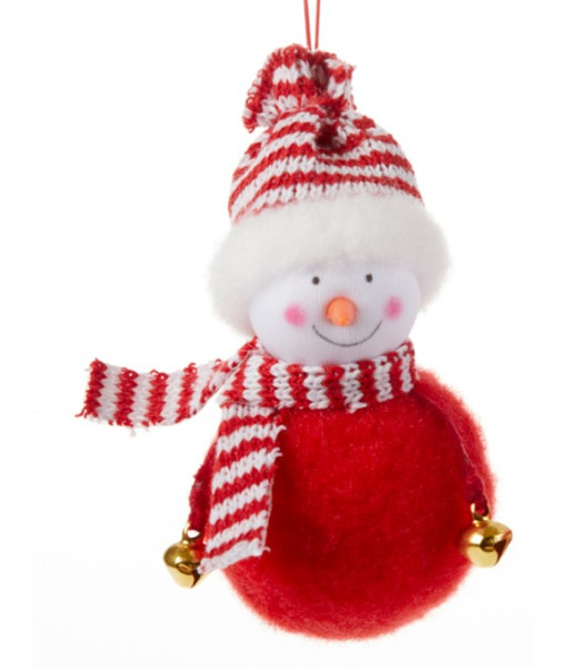 Round Fabric Snowman Ornament