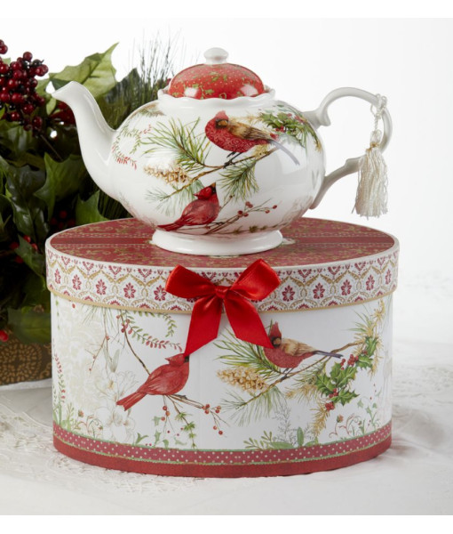 Porcelain Tea Pot, Cardinal motif