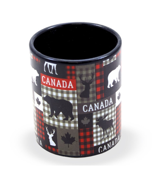 Tasse à expresso, souvenir, mosaïque de la faune canadienne