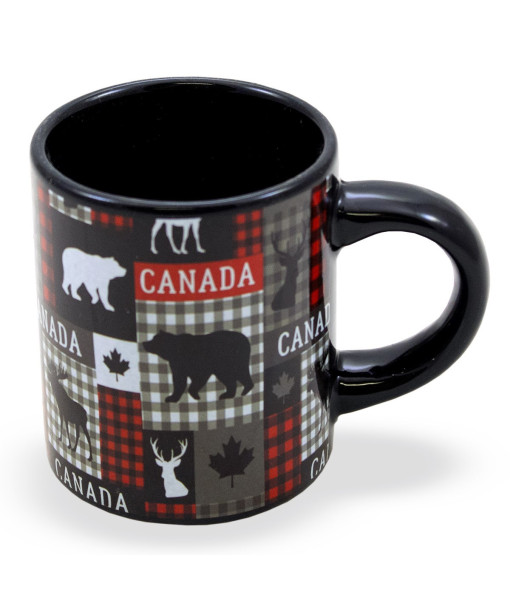 Tasse à expresso, souvenir, mosaïque de la faune canadienne