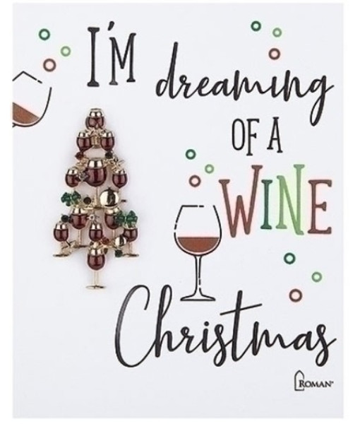 Christmas Wine Lovers brooch,  