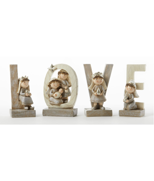 Table decor, Nativity in shape of letters 
