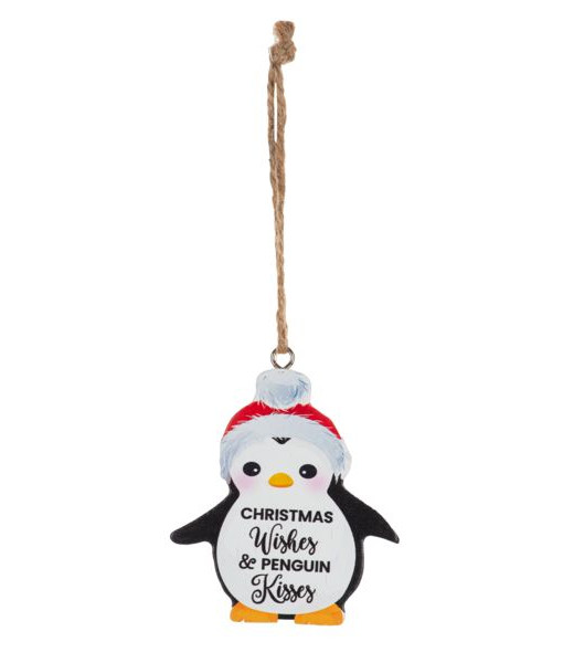 Ornament, Festive Penguin, with message 