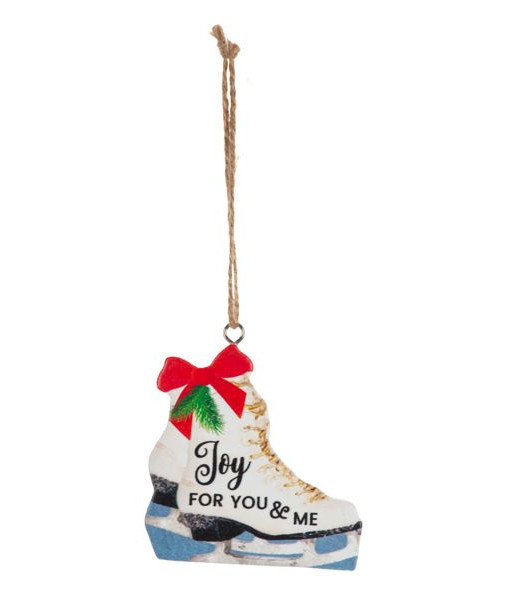 Ornament, wooden skate, with message 