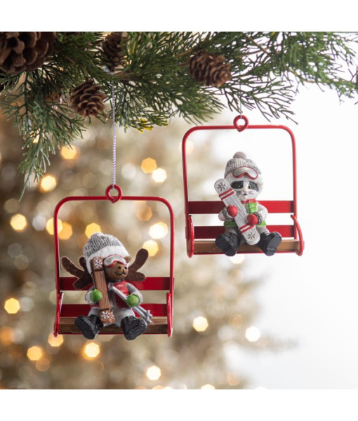 Ornament, gnome on the ski chairlift