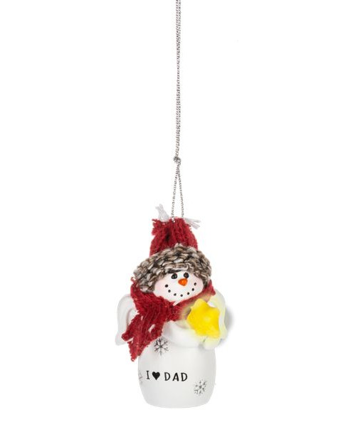 Ornament, Festive Snowman, with message 