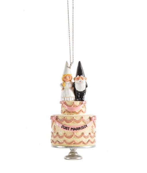 Ornament, Wedding cake with Gnomes.