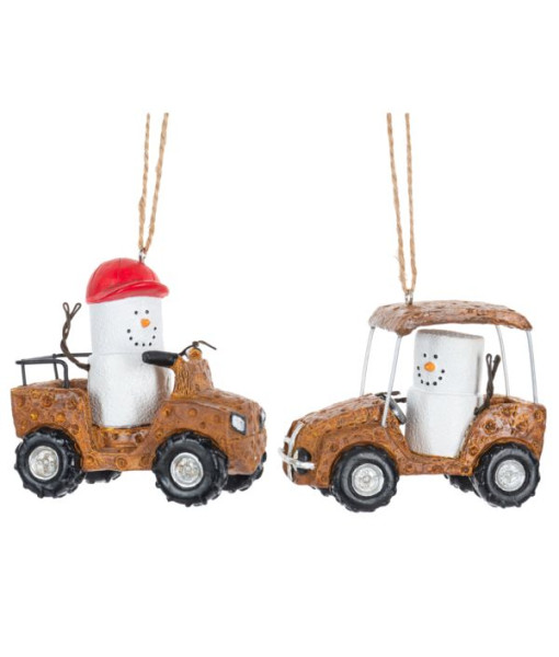 Ornament, S'mores,  graham cracker ATV with driver
