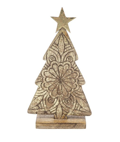 Pièce de table, arbre de Noël de style rustique avec étoile