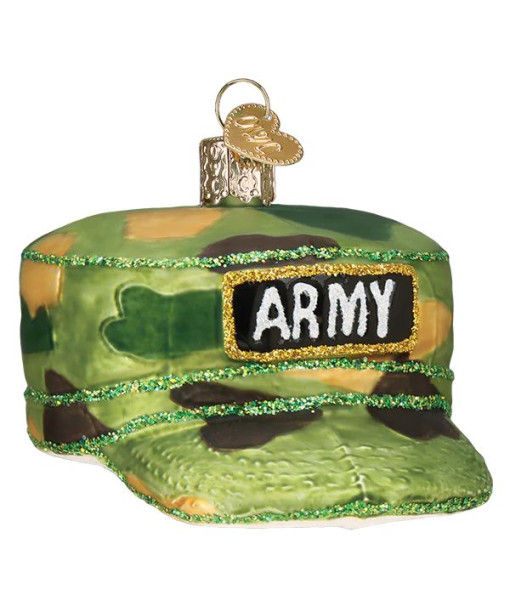 Ornement en verre, casquette de l'armée
