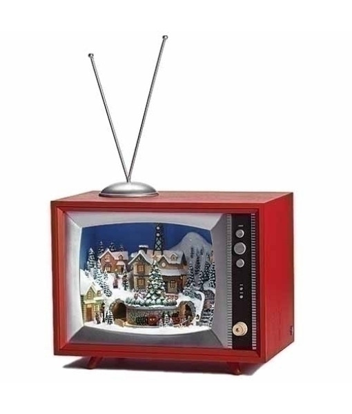 Musical table piece, 9 inch musical LED TV, with train depot