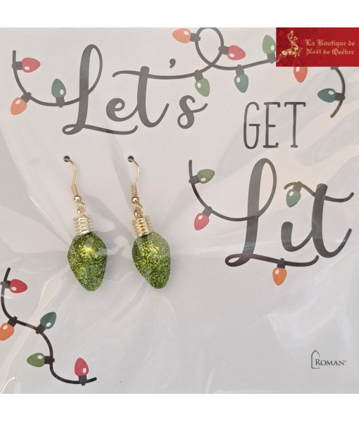 Boucles d'oreilles festives, vert