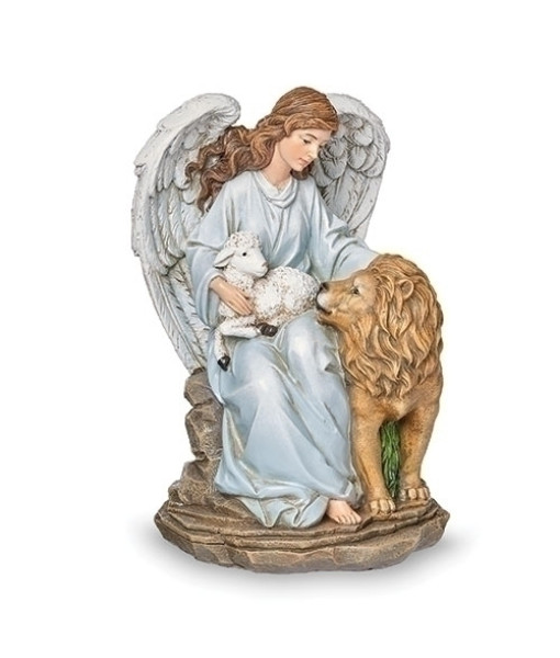 Table piece, Angel and Lamb, with lion