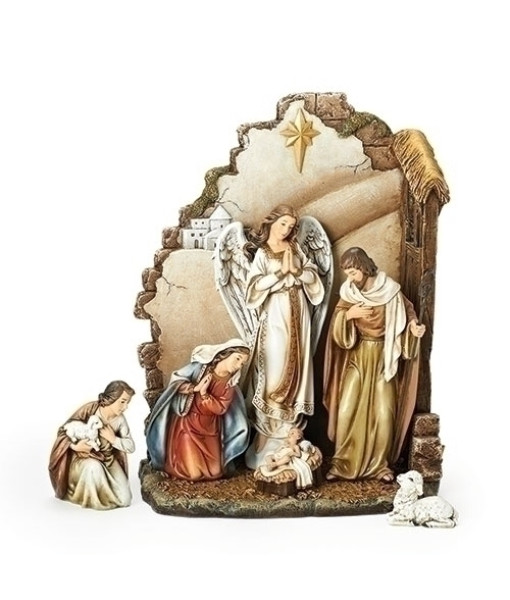 Table decor, Nativity scene, 7 pieces, measures 12